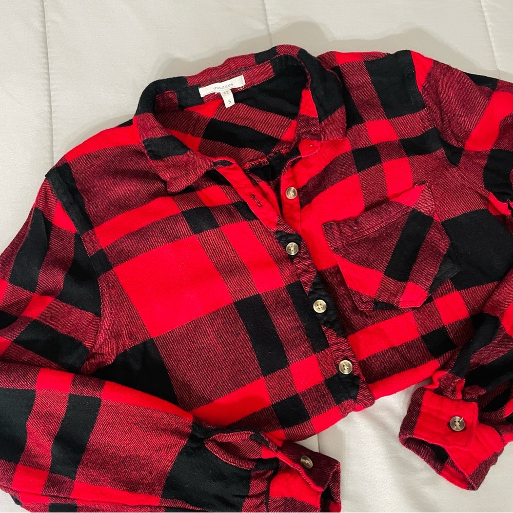 2/$12⚡️LAST CHANCE⚡️ Buffalo Plaid Flannel - Red/Black